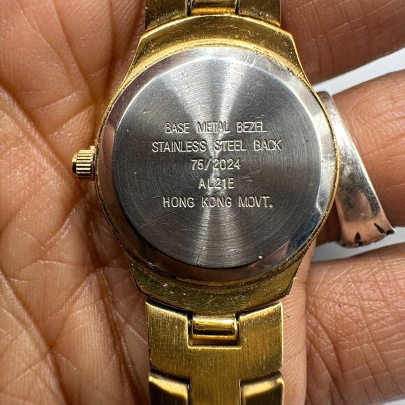 3/$30 Armitron Watch Women Gold Tone Crystal Bezel Round 22MM Dial 6.25" - Picture 6 of 14